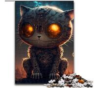Puzzle da 1000 pezzi "Space Meccanic Cat" in legno, regalo perfetto per compleanni, feste e decorazioni per la casa, 1000 pezzi(50x75cm)