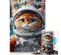Puzzle da 1000 pezzi "Spacefarer Feline" per ragazzi, stimolante per la mente, ideale per il tempo libero, con bordi precisi e un regalo originale 50x75cm