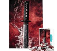 Puzzle da 1000 pezzi - Spada da samurai nell'acqua per compleanno Natale Gioco educativo per migliorare la memoria adatto a maggiori di 14 anni 38x52cm