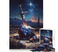 Puzzle da 1000 pezzi "Spada nella Roccia - Paesaggio Fantasy" per adulti, rompicapo, gioco rilassante, taglio perfetto, regalo memorabile 38x26cm