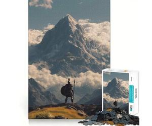 Puzzle da 1000 pezzi "Spartan Warrior Mountain Vista" per adulti, gioco di logica stimolante, ideale per il gioco di gruppo, con bordi trasparenti, regalo perfetto 38x52cm