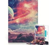 Puzzle da 1000 pezzi "Spazio Collage Pianeti" per adolescenti, stimola la memoria, crea un'atmosfera tranquilla e rilassante, con taglio di alta qualità e un regalo speciale (38x26cm)