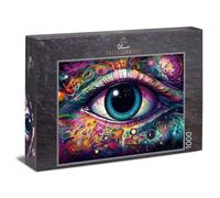 Puzzle da 1000 pezzi "Specchio dell'anima" - Ritratto intenso dell'occhio umano con strutture di colore cosmico e profondità simbolica - Motivo d'arte moderno - Qualità puzzle Made in Germany