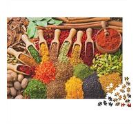 Puzzle da 1000 pezzi "Spezie" con spezie in palette di legno. Per adulti dai 12 anni in su. Gioco educativo. Decorazione per la casa. Difficile e stimolante. Dimensioni: 70x50 cm. Regalo.