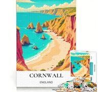 Puzzle da 1000 pezzi "Spiagge nascoste della Cornovaglia", gioco impossibile, taglio di precisione, con pezzi di forma casuale completamente ad incastro 50x75cm