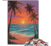 Puzzle da 1000 pezzi "Spiaggia al tramonto", per adulti, rompicapo impegnativo per adolescenti, perfetto come decorazione per la casa o come regalo (dimensioni 50x75cm)