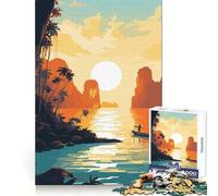 Puzzle da 1000 pezzi "Spiaggia della Thailandia" per adolescenti, stimola la memoria, rilassante e divertente, con un design accattivante e una piacevole sorpresa 38x52cm