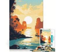 Puzzle da 1000 pezzi "Spiaggia della Thailandia" per adolescenti, stimola la memoria, rilassante e divertente, con un design accattivante e una piacevole sorpresa 38x52cm