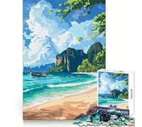 Puzzle da 1000 pezzi "Spiaggia della Thailandia" per adulti, gioco di logica puro, momento di pace, taglio preciso, regalo sentito 50x75cm