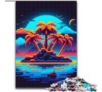 Puzzle da 1000 pezzi "Spiaggia Isola" in legno, livello principiante, ideale come regalo di compleanno e per le feste, 50x75cm, gioco interattivo per famiglie