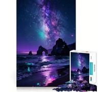 Puzzle da 1000 pezzi "Spiaggia notturna con Via Lattea" per adolescenti, gioco rilassante per allenare la mente, attività artistica da assemblare, regalo festivo (38x52cm)