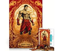 Puzzle da 1000 pezzi "Spirito del guerriero Muay Thai" per adolescenti, ideale per migliorare la memoria, favorire la calma e il relax Design classico da assemblare Regalo perfetto (38x26cm)