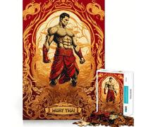 Puzzle da 1000 pezzi "Spirito del guerriero Muay Thai" per adulti, gioco di logica e rilassamento, bordi affilati, regalo di alta qualità (50x75cm)