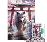 Puzzle da 1000 pezzi Spirito del Lupo Sakura Torii Puzzle da 1000 pezzi Decorazione per la casa Giocattolo Perfetto per la decorazione Ideale come regalo (38x52cm)