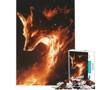 Puzzle da 1000 pezzi "Spirito della Volpe Infuocata" per gioco educativo giocattolo avvincente per coltivare la pazienza l'arte l'analisi e la logica (dimensioni 38x52cm)