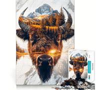 Puzzle da 1000 pezzi "Spirito selvaggio della prateria" per adulti,gioco stimolante per la mente,superficie liscia e priva di sbavature,hobby affascinante per i momenti di svago (38x26cm)
