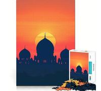 Puzzle da 1000 pezzi "Splendida moschea al tramonto" con bordi perfetti Gioco di abilità mentale Gioco lento Divertente regalo di compleanno per stimolare la mente (38x26cm)