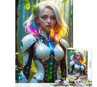 Puzzle da 1000 pezzi splendida ragazza cyborg nella foresta giocattoli antistress regali per donne e uomini gioco rompicapo collezione di artisti belle arti dimensioni 38x52cm