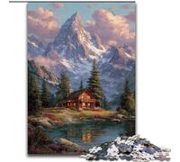 Puzzle da 1000 pezzi, splendido puzzle in legno con baita, relax e sfida, decorazione colorata per la casa, amici, dimensioni 50X75cm