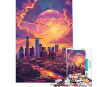 Puzzle da 1000 pezzi "Splendido tramonto a Dallas" - Difficile e stimolante - Decorazione per la casa - Gioco interattivo per maggiori di 14 anni - Gioco di puzzle (50x75cm)