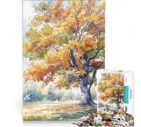 Puzzle da 1000 pezzi "Splendore della Quercia Autunnale", gioco rompicapo, regalo di compleanno, con pezzi completamente ad incastro di forma casuale, 50x75cm