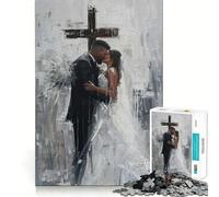 Puzzle da 1000 pezzi "Sposi sotto la croce" Attività divertente per allenare la mente,incastro perfetto,senza spazi vuoti,per rafforzare il legame tra persone care (38x52cm)