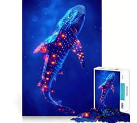 Puzzle da 1000 pezzi "Squalo balena al neon" per adulti, un gioco stimolante per il tempo libero, con tagli precisi e oggetti da collezione (50x75cm)