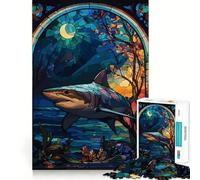 Puzzle da 1000 pezzi "Squalo in vetro" per adulti, gioco di logica, svago a casa, taglio preciso, regalo affettuoso 38x26cm