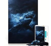 Puzzle da 1000 pezzi "Squalo negli abissi" per adulti e ragazzi, ideale per migliorare la memoria, rilassare la mente e creare un'atmosfera magica, perfetto come regalo di Natale 38x52cm