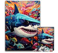 Puzzle da 1000 pezzi "Squalo", puzzle difficile per adulti e adolescenti, serata di giochi in famiglia, idea regalo stimolante per il cervello, 50x75CM/19,68x29,52 pollici.