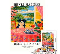 Puzzle da 1000 pezzi - Stampa artistica di cani in stile Henri Matisse decorazione per la casa giocattoli regali di compleanno gioco educativo allena il tuo cervello e le tue mani dimensioni 38x52cm
