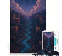 Puzzle da 1000 pezzi "Starry River Canyon Landscape" per adulti e ragazzi, gioco di logica, rilassante, taglio preciso, regalo di Natale 50x75cm