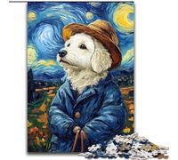 Puzzle da 1000 pezzi "Starry Sky Labrador" per adolescenti, per ammazzare il tempo durante le vacanze Ogni pezzo è unico Gioco stimolante e divertente per tutta la famiglia, 50x75cm