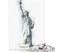 Puzzle da 1000 pezzi Statua della Libertà, difficoltà alta, giochi educativi, giocattoli, regali di Natale (75x50 cm)