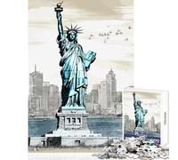 Puzzle da 1000 pezzi Statua della Libertà Giocattolo educativo Ottimo regalo per gioco educativo Adatto per la decorazione della scrivania Dimensioni 50x75cm