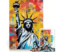 Puzzle da 1000 pezzi "Statua della Libertà Punk" per adulti, gioco di logica, ideale per il tempo libero a casa, con tagli precisi e un regalo speciale 38x52cm