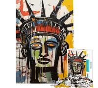 Puzzle da 1000 pezzi Statua della Libertà stile astratto Basquiat difficile e stimolante attività per famiglie giochi rilassanti per ragazzi dai 14 anni in su (38x26cm)
