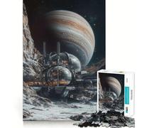 Puzzle da 1000 pezzi "Stazione spaziale su pianeta alieno" per adolescenti, gioco stimolante per la mente, ideale per il relax, con ritagli precisi 38x26cm