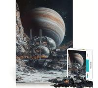 Puzzle da 1000 pezzi "Stazione spaziale su pianeta alieno" per ragazzi, ideale per il relax e il divertimento, con immagini nitide e di alta qualità, perfetto come regalo stagionale 50x75cm