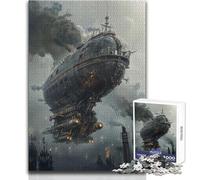Puzzle da 1000 pezzi Steampunk Airship per adulti, gioco interattivo di abilità cognitive, idea regalo unica e memorabile, dimensioni 50x75cm