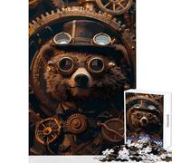 Puzzle da 1000 pezzi Steampunk Animali Orso Decorazione per la casa Giocattoli Regalo per compleanni Gioco pratico Adatto per la decorazione del desktop Dimensioni 50x75cm