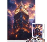 Puzzle da 1000 pezzi Steampunk Big Ben con ingranaggi Giocattoli antistress Ottimo regalo per giochi educativi con pezzi completamente interconnessi di forma casuale Dimensioni 50x75cm