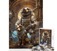 Puzzle da 1000 pezzi Steampunk Space Dog ﹨u Astronauta Giocattolo educativo Ottimo regalo per giochi di famiglia Gioco per migliorare l'amore tra coppie Dimensioni 50x75cm