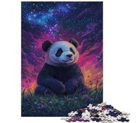 Puzzle da 1000 pezzi "Stelle e Panda" Puzzle da sogno per adulti Corsa di velocità manuale Difficile e stimolante Ideale come regalo (38x52cm/1000pcs)