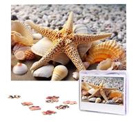 Puzzle da 1000 pezzi, stelle marine e conchiglie sulla spiaggia, puzzle per adulti, puzzle impegnativo con immagine personalizzata, puzzle in legno 75 x 50 cm