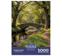 Puzzle Da 1000 Pezzi Stone Bridge over Stream in Forest Puzzle Per Adulti Gioco Rompicapo Decorazione Perfetta Regali Unici Per Compleanno E Natale 52x38cm/1000pcs
