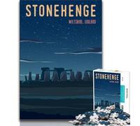 Puzzle da 1000 pezzi Stonehenge, sfida difficile antistress Ogni pezzo è unico Gioco divertente e stimolante per tutta la famiglia (75x50cm)