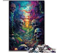 Puzzle da 1000 pezzi "Strada del teschio psichedelico", puzzle impegnativo, dimensioni 50x75cm, attività per la famiglia, rompicapo, arredamento per la casa, regalo di Natale.
