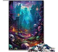 Puzzle da 1000 pezzi "Strada del teschio psichedelico", puzzle in cartone, gioco interattivo per famiglie, decorazione fai da te per la casa, stimolante rompicapo regalo, 1000 pezzi(26x38cm)