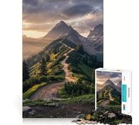 Puzzle da 1000 pezzi "Strada di montagna al tramonto" per adolescenti, ideale per migliorare la memoria, rilassante e divertente, con design da assemblare e un regalo elegante (38x26cm)